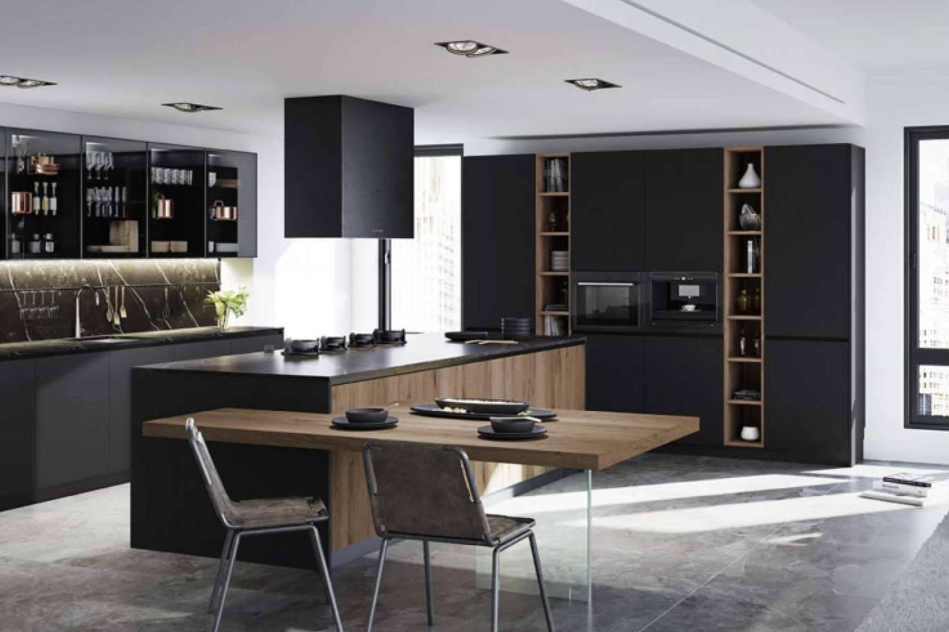 Muebles de cocina y baño con montajes en 3D en Muebles Industria