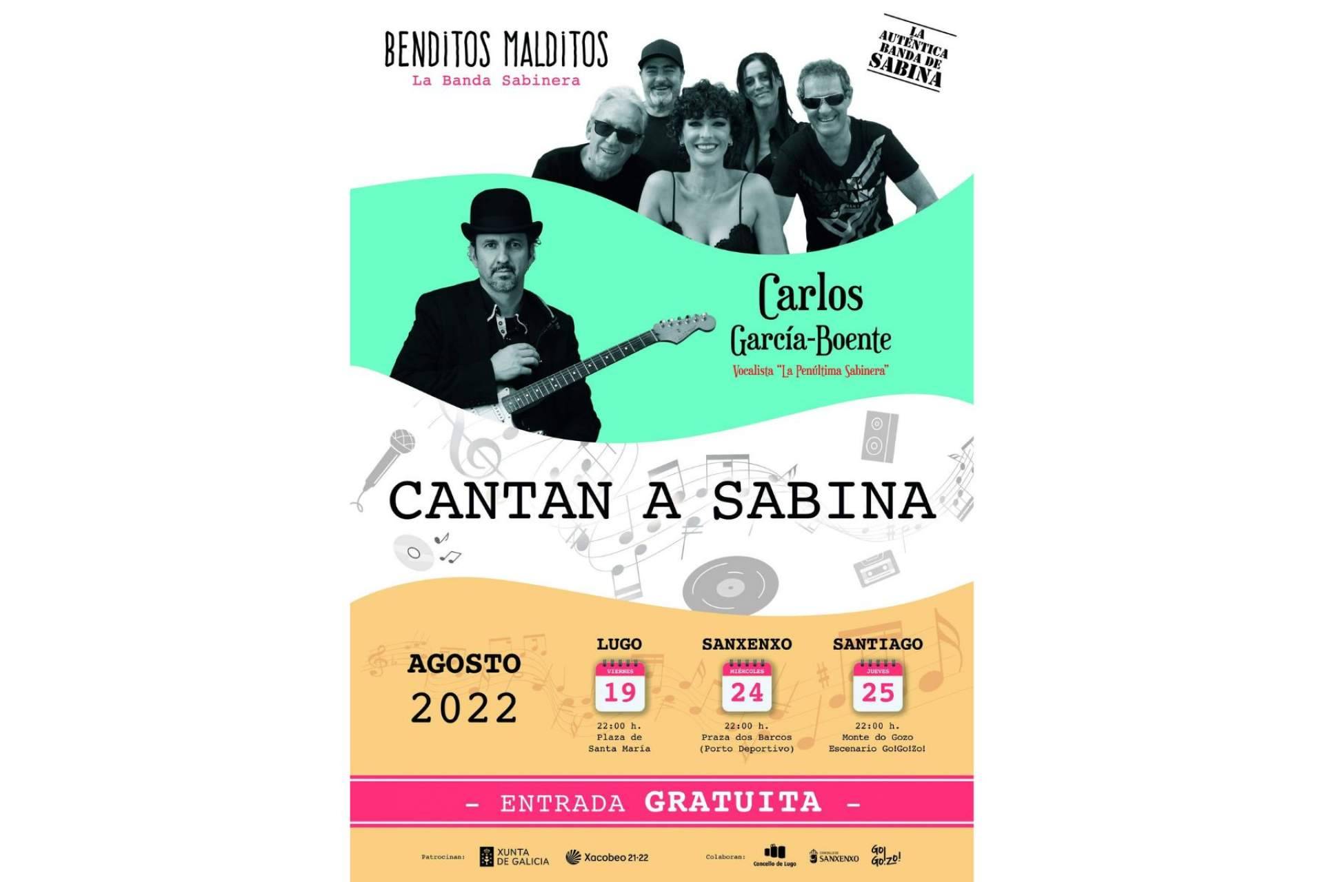 La actuación de la banda de Sabina esta semana en Sanxenxo y Santiago con el patrocinio del Xacobeo 21-22