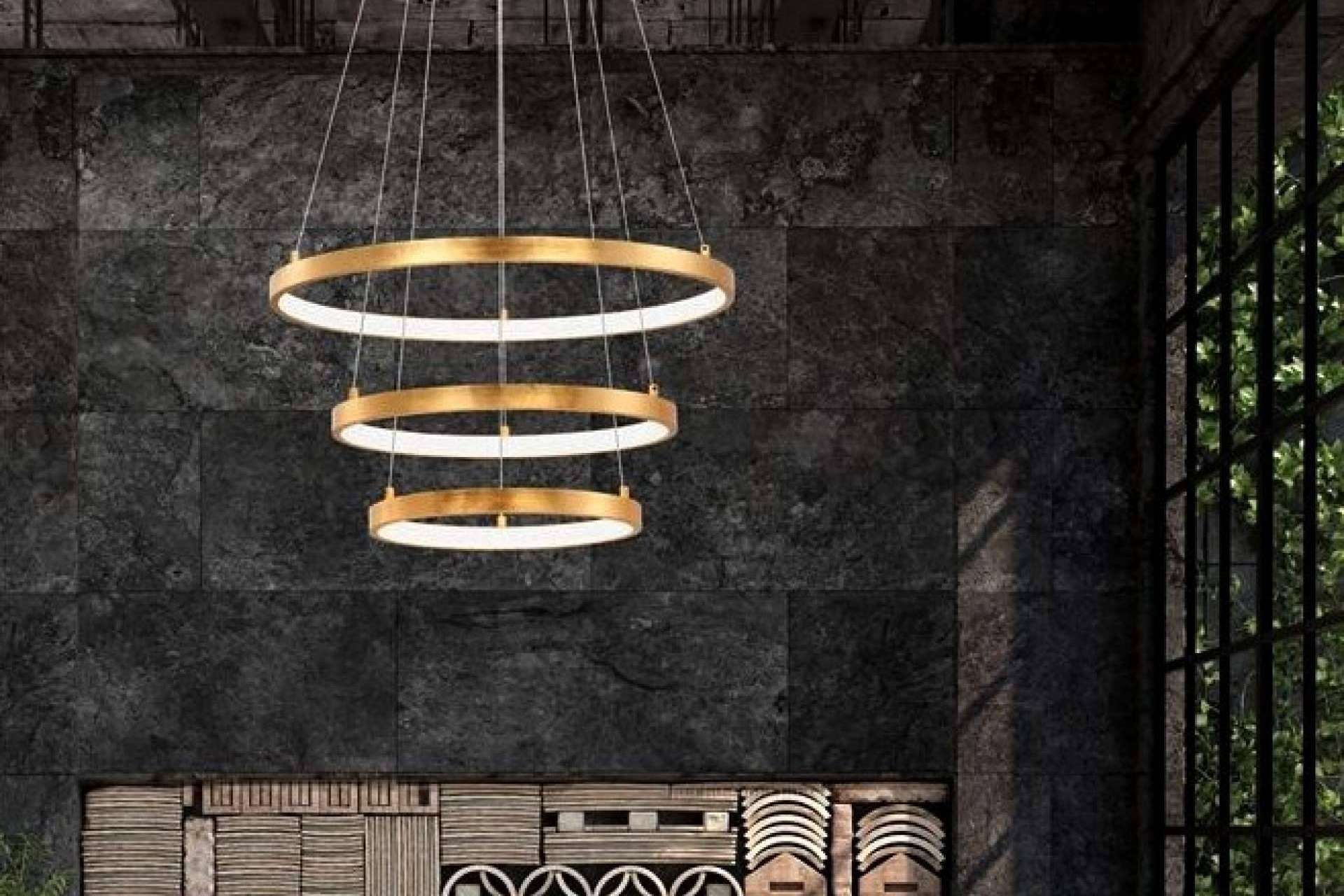 Alfombras modernas y lámparas de techo, artículos en tendencia para la decoración de interiores