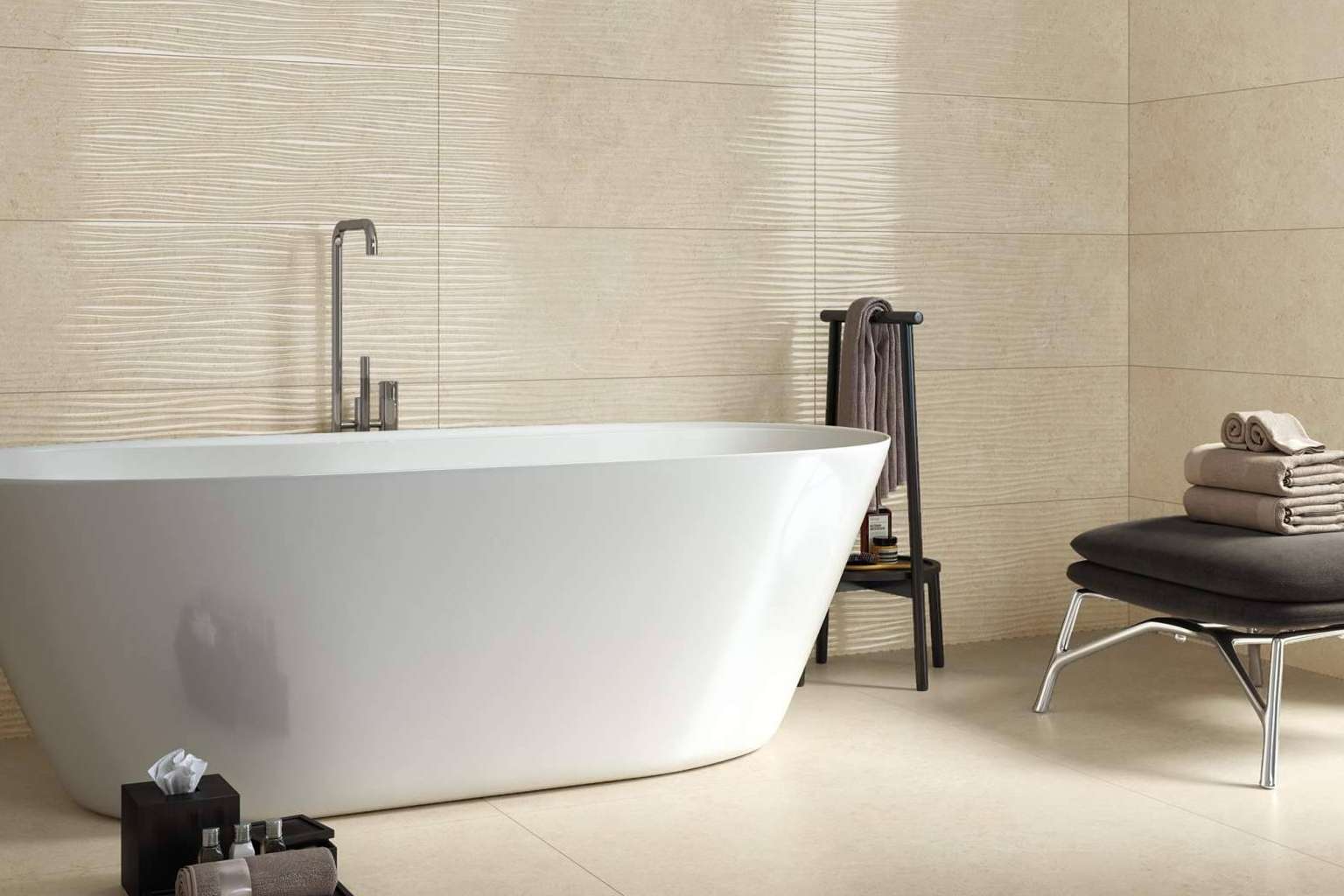 Baños pequeños con los azulejos de Duritti Cerámica