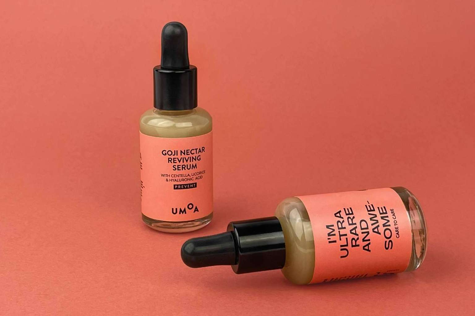 El sérum facial Goji Néctar Reviving Serum de UMOA, uno de los productos más representativos de la marca