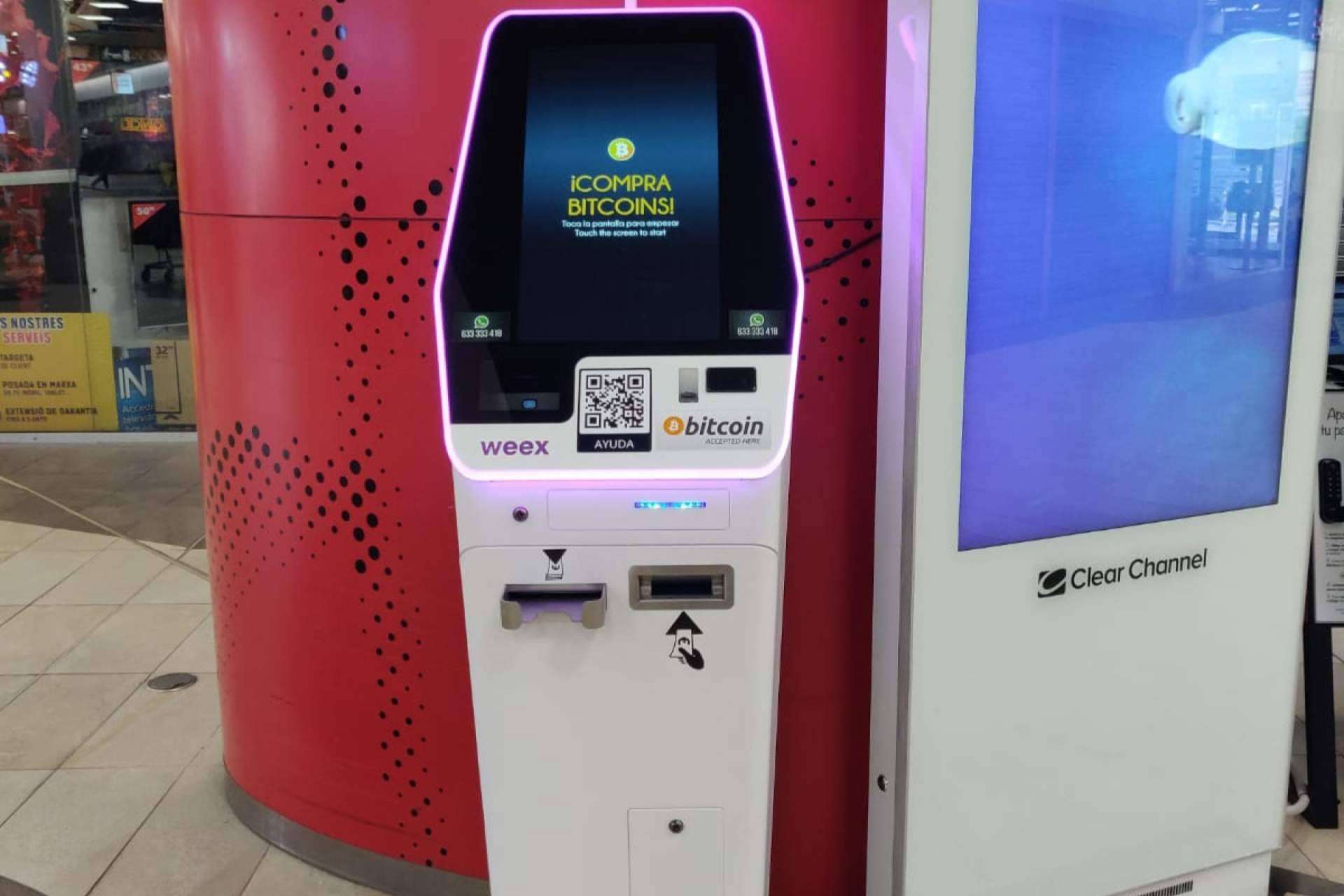 La compañía española de cajeros de bitcoin Weex, ha expandido su presencia a los centros comerciales Alcampo
