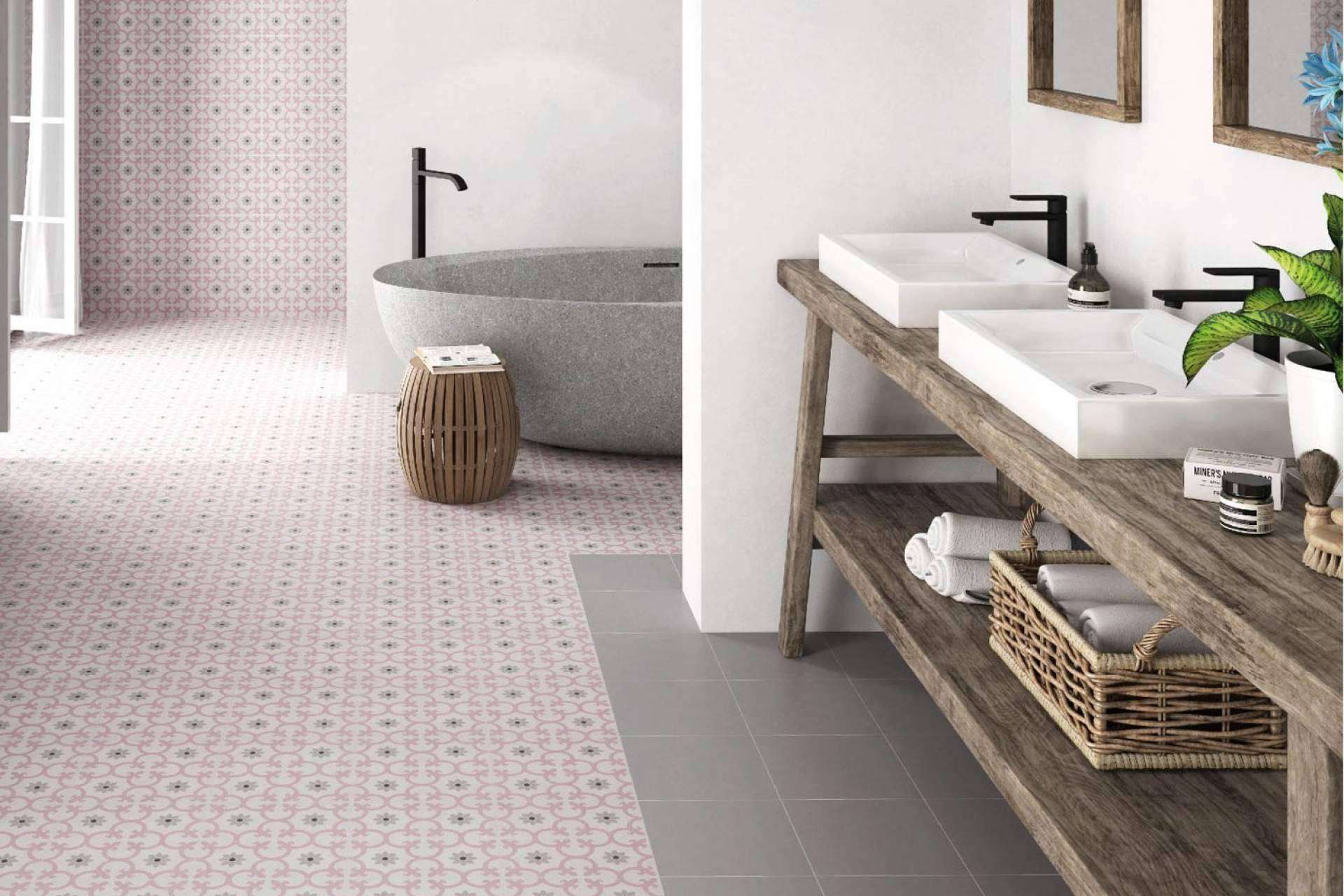 Duritti Cerámica permite atreverse a instalar azulejos rosas en cocinas y baños
