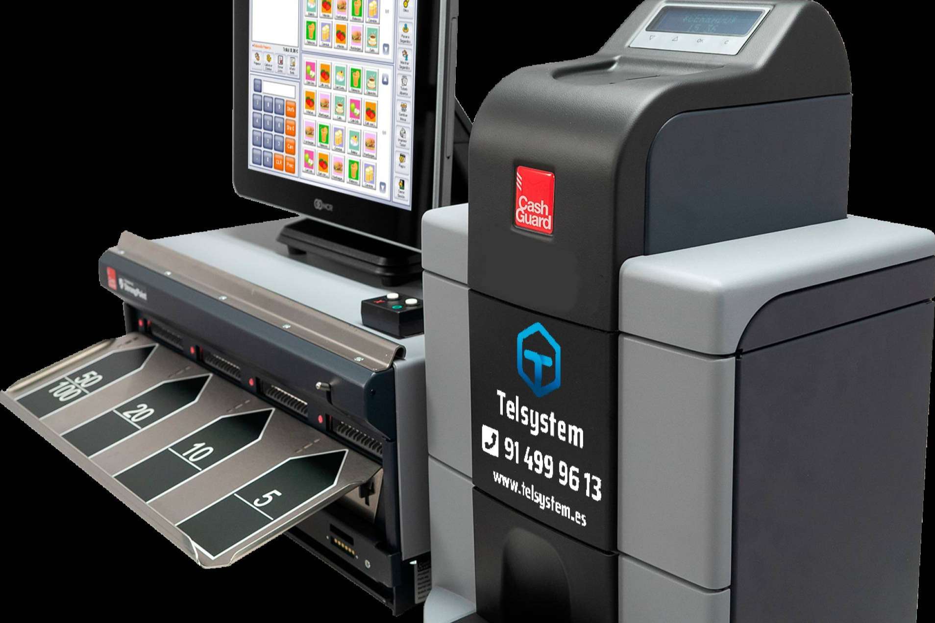 Caja registradora automática CashGuard, con Telsystem