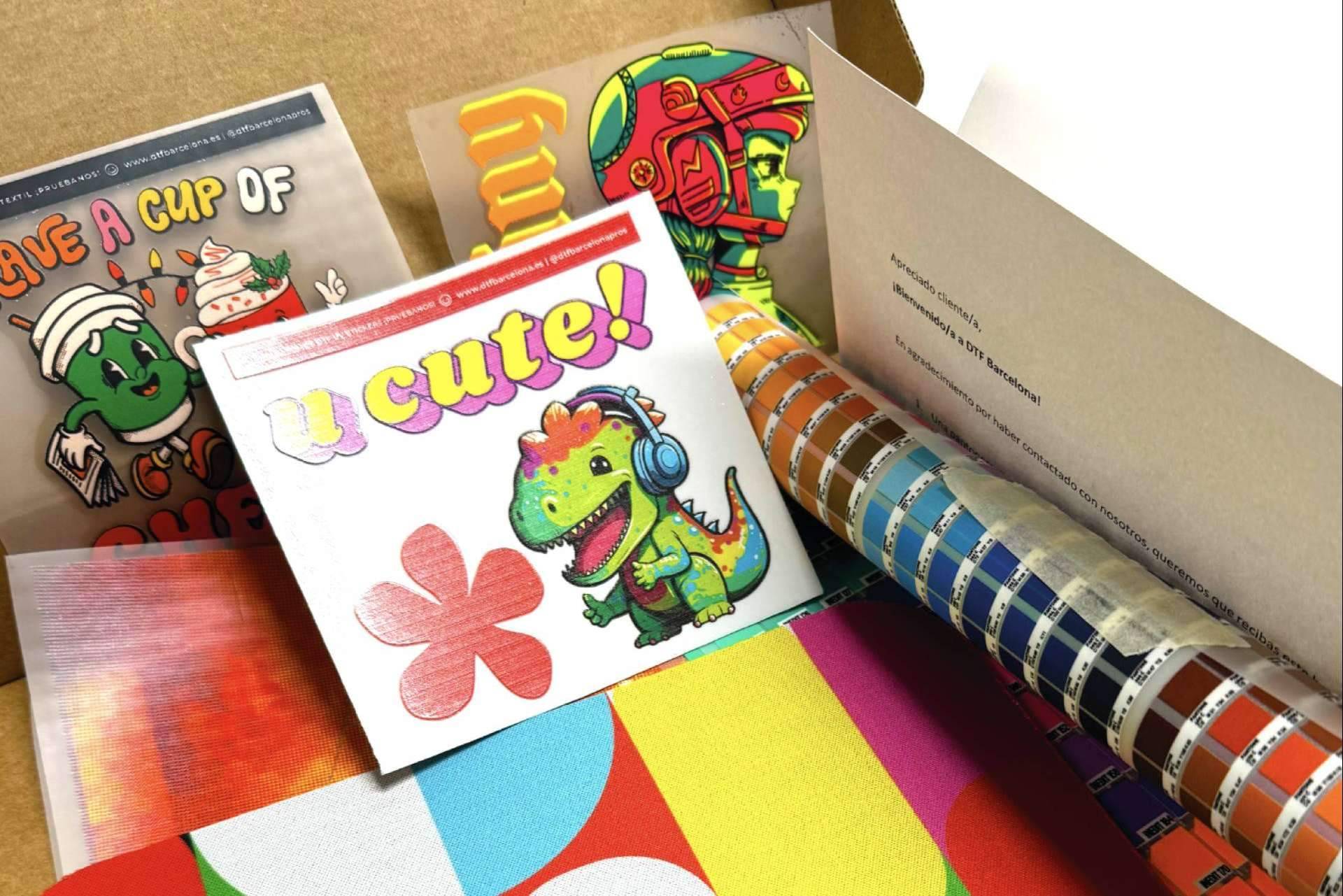 DTF Barcelona se encarga de personalizar DTF UV stickers y pegatinas por metros