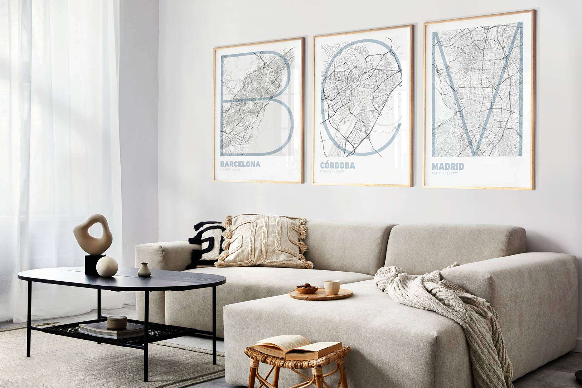 Cartografía urbana y tipografía creativa; una combinación única para decorar paredes con estilo